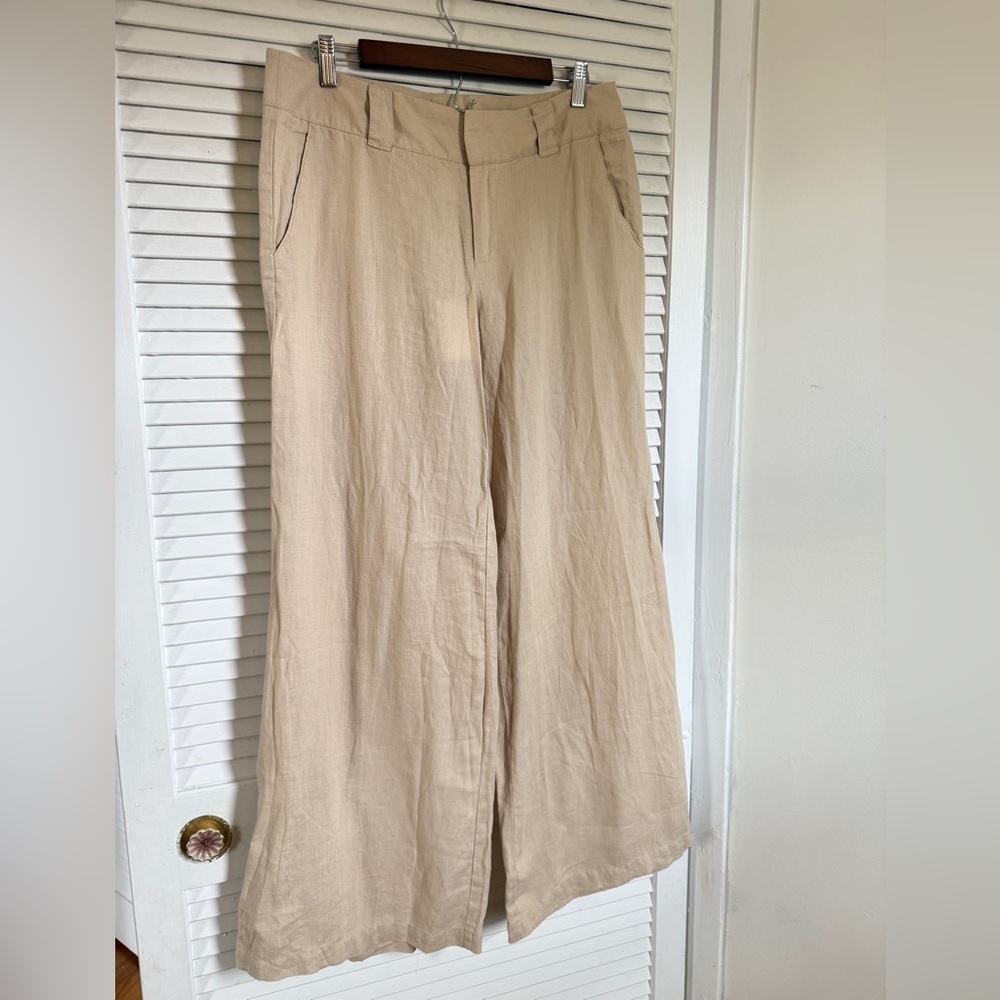 🌾 Flax Wide Leg Linen Pants – 100% Linen, Casual Chic